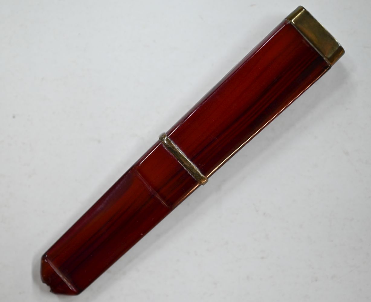 A selection of twelve cased cheroot/cigarette-holders, variously in amber, meerschaum, silver, - Image 6 of 10