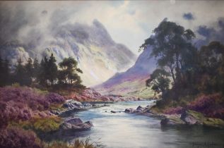 Donald A Paton (1879-1949) - 'After rain - Glen Nevis', watercolour, signed lower right, 29 x 44 cm