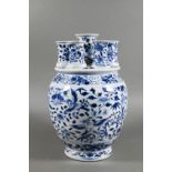 A 19th century Chinese blue and white tulip vase (tulipiere) with seven spouts, painted in tones