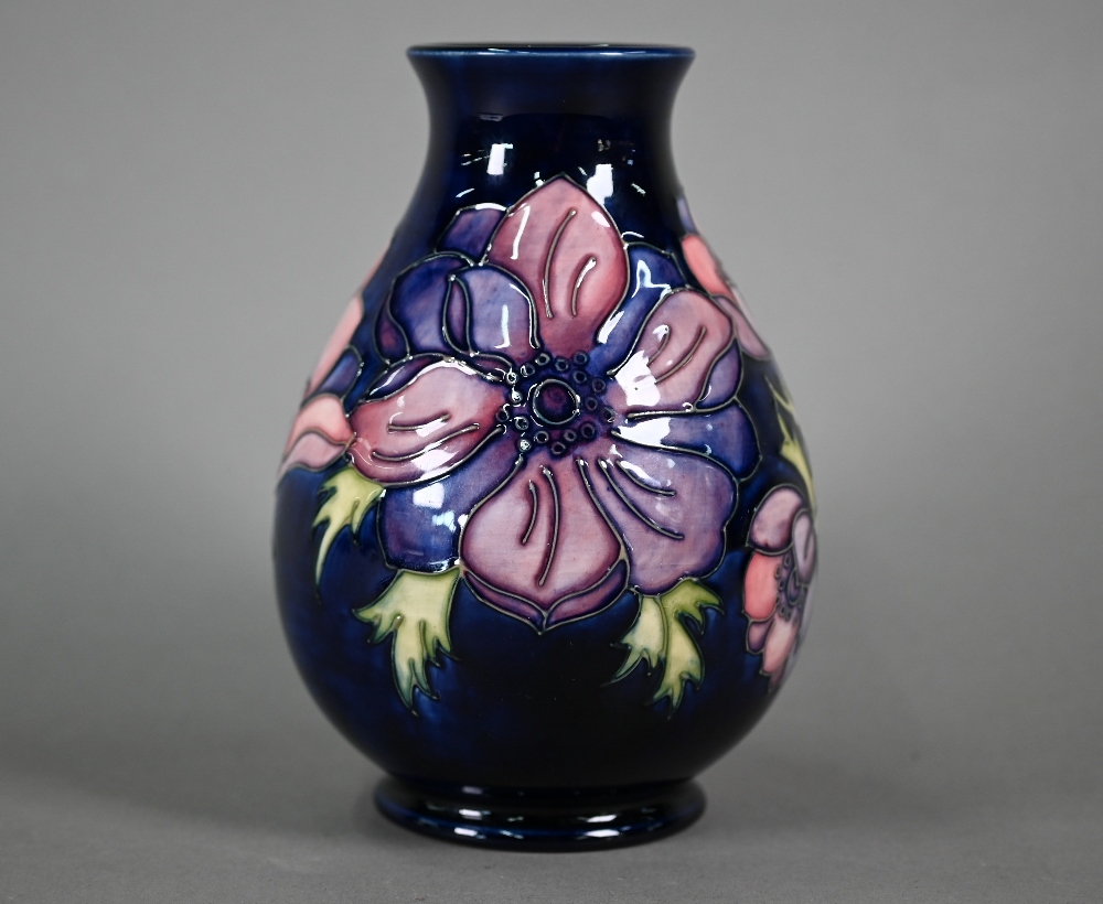 A Walter Moorcroft 'Anenome' blue-ground vase, 19 cm high - Image 3 of 4