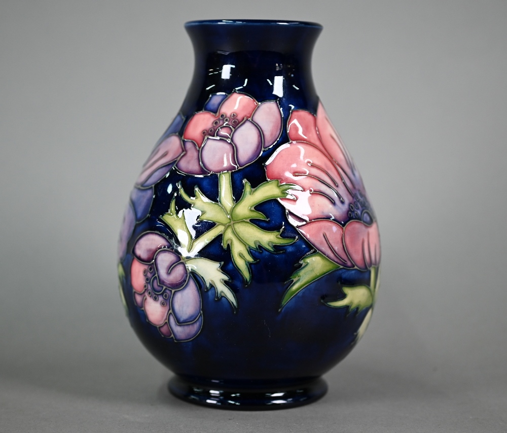 A Walter Moorcroft 'Anenome' blue-ground vase, 19 cm high - Image 2 of 4