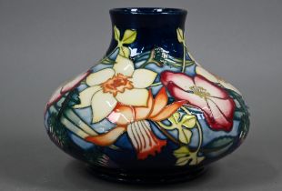 A large squat 2002 Golden Jubilee vase by Emma Bossons, 16 cm high, 20 cm diam