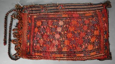 An old Caucasian Sumak saddle/grain bag