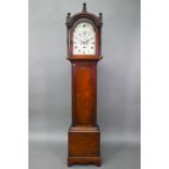 Garrard, Bury St Edmunds, a Georgian mahogany longcase clock, the 8-day movement with arched