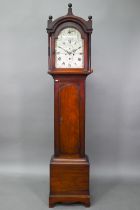 Garrard, Bury St Edmunds, a Georgian mahogany longcase clock, the 8-day movement with arched