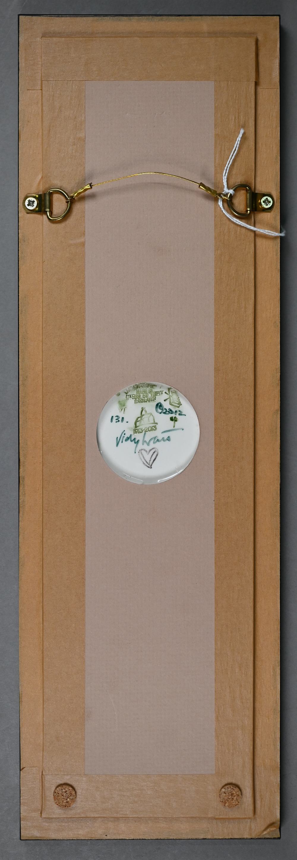 A boxed Moorcroft 'Waxcup Wonders' plaque by Vicky Lovatt 2012, 40 x 9.5 cm, in oak frame - Image 3 of 4