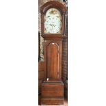 Edw. Elliot, Lenham, a 19th century 8-day oak longcase clock, the enamelled arched dial with