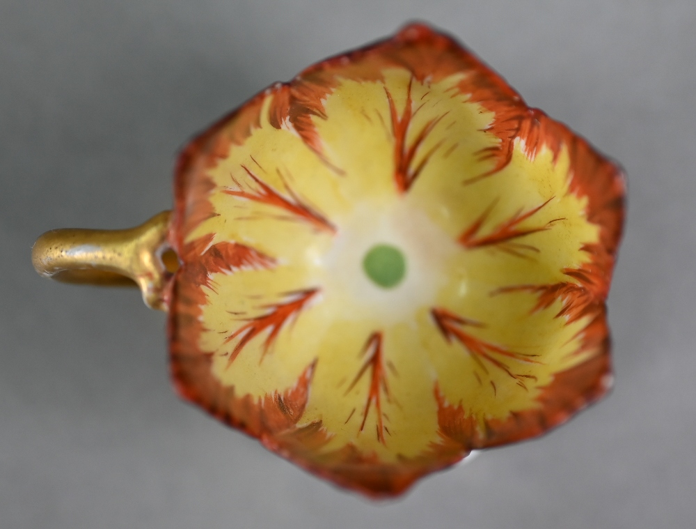 A Regency Derby small 'tulip' cup with gilt handle and stemmed octagonal base, 6 cm high - Image 3 of 4