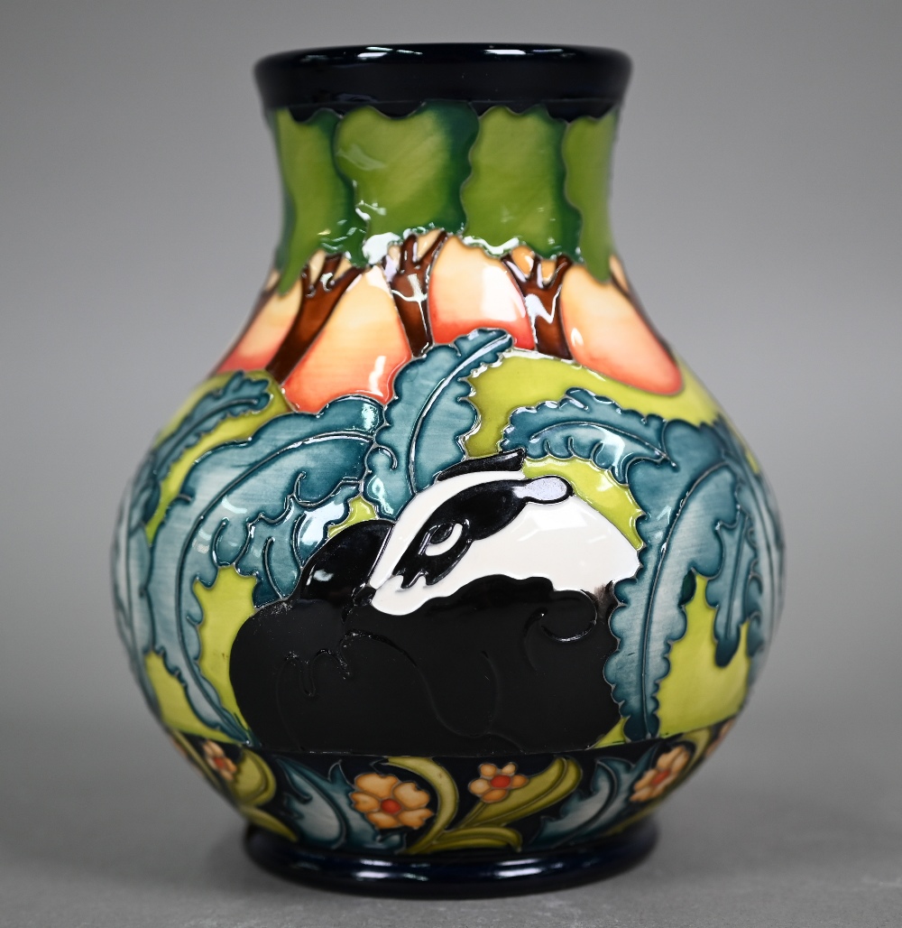 A Moorcroft 'Hillside' pattern vase by Kerry Goodwin, 2016, 15.5 cm - Image 4 of 5