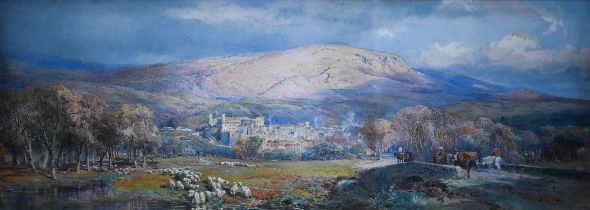 P J Naftel (1817-1891) RWS - 'Eboli Near Poestum, Sicily', watercolour, signed, 27.5 x 76 cm,