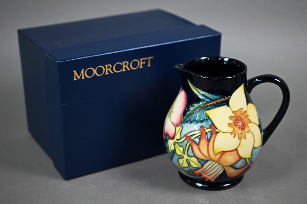 A boxed Moorcroft 2002 Golden Jubilee jug by Emma Bossons, 14 cm