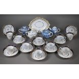 A matched set of ten Worcester 'Flight & Barr' period tea cups and saucers with writhen reeding