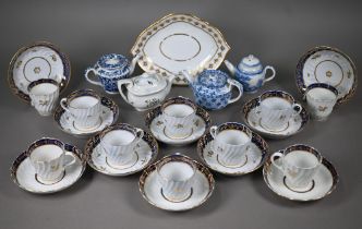 A matched set of ten Worcester 'Flight & Barr' period tea cups and saucers with writhen reeding