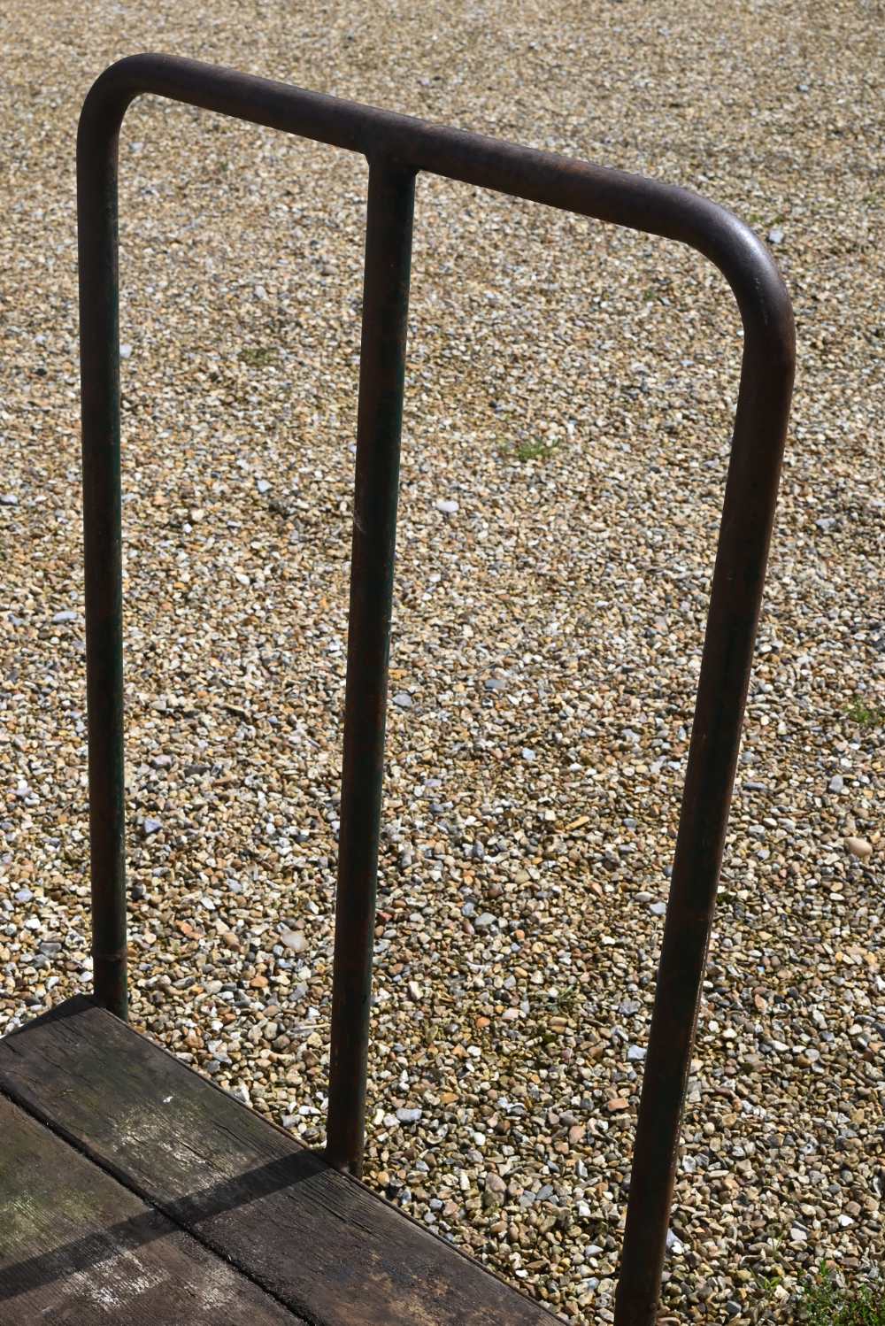 A small 1930s industrial trolley, by F Parr of Birmingham, with green painted tubular metal frame - Image 4 of 8