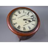D K Murray, Winchester, a walnut cased single fusee dial clock, 32 cm dia.