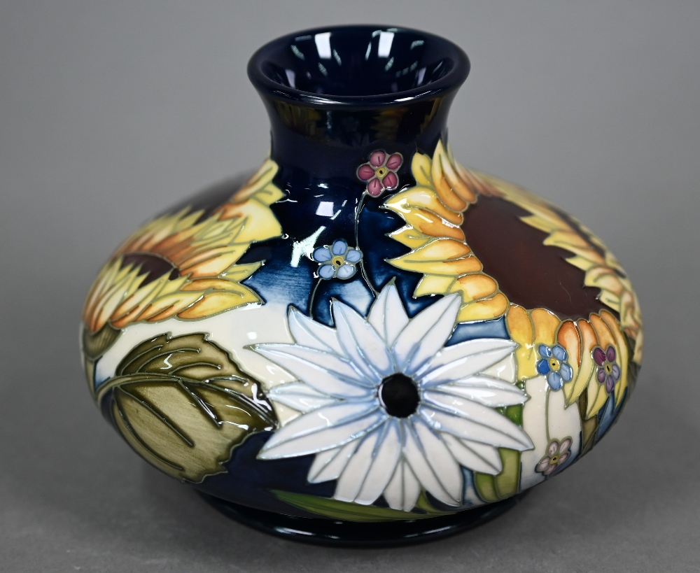 A boxed Moorcroft 'Sandbach Bouquet' squat vase by Vicky Lovatt, 10 cm high x 13 cm diam - Image 2 of 5