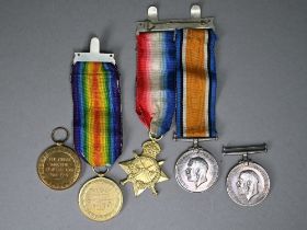 A WWI trio to 17582 Gunner R.E. Maguire, R.F.A. comprising 1914-15 star; 1914-18 war medal;