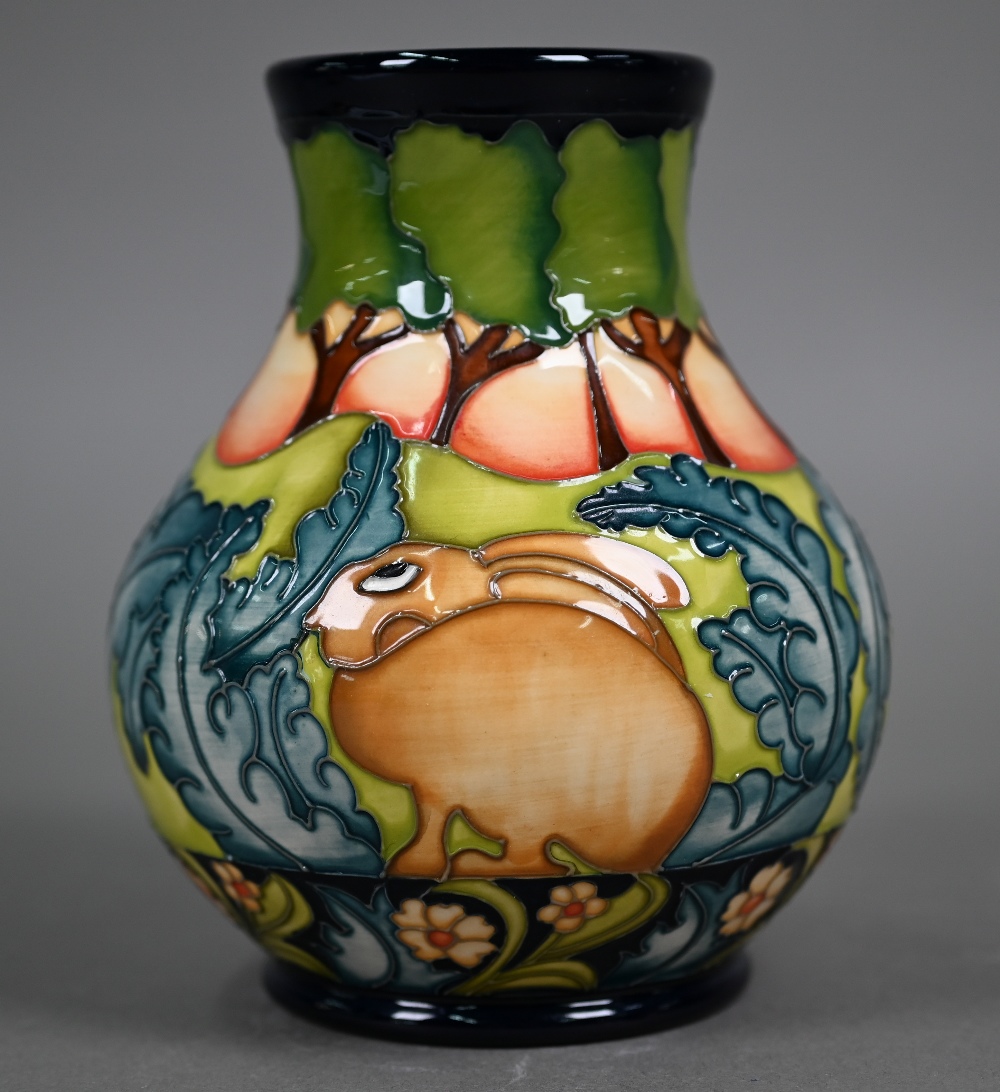 A Moorcroft 'Hillside' pattern vase by Kerry Goodwin, 2016, 15.5 cm - Image 3 of 5