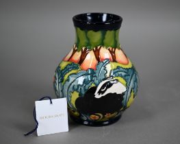 A Moorcroft 'Hillside' pattern vase by Kerry Goodwin, 2016, 15.5 cm