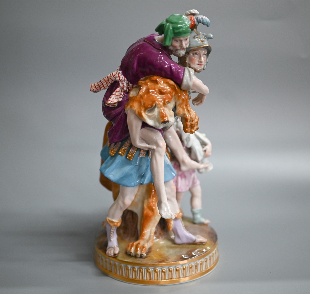 A Meissen group, Aeneas rescuing Anchises and Ascanius, late 19th century after the 18th century - Image 11 of 13