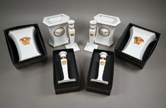 A set of four Rosenthal for Versace Studio-Linie 'Gorgona' vases, 18.5 cm high (one pair boxed),