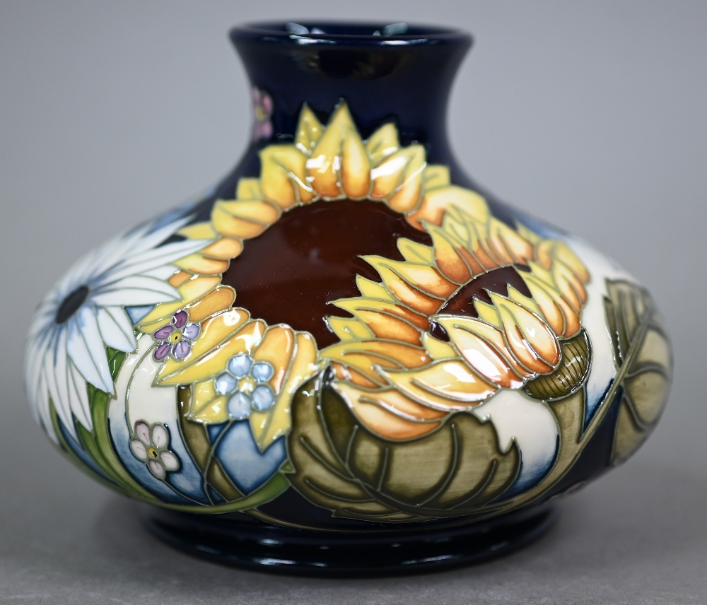 A boxed Moorcroft 'Sandbach Bouquet' squat vase by Vicky Lovatt, 10 cm high x 13 cm diam - Image 3 of 5
