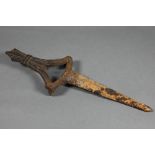 A Victorian cast iron grave marker or stake, high overall, 28 cm high overall