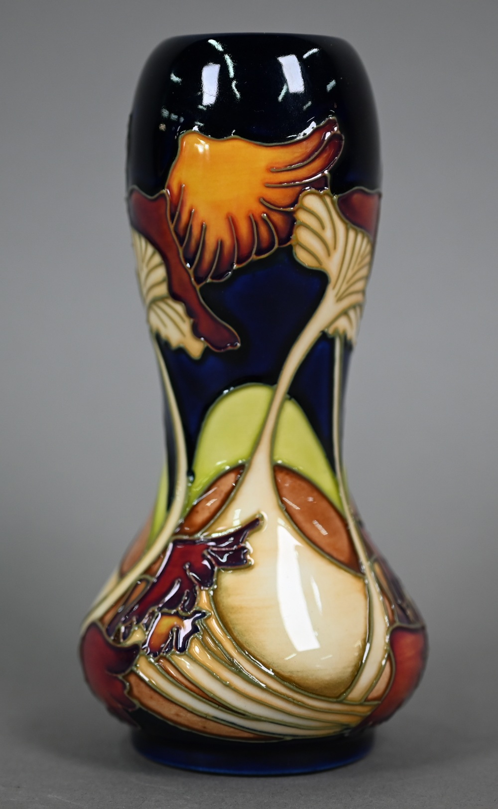 A boxed Moorcroft 'Parasol Dance' waisted vase by Kerry Goodwin, 15.5 cm - Image 3 of 5