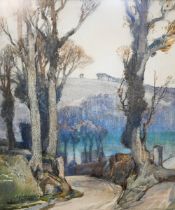 S H Gardiner (1887-1952) - A woodland lane, watercolour, signed lower left, 35 x 29 cm