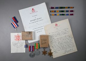 WWII medals - 1939-45 star; France & Germany star; Defence medal; 1939-45 war medal (in box of