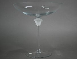 A Rosenthal for Versace Studio-Linie glass candy-bowl on slender stem with frosted Medusa masks,