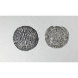 An Edward III groat 1327 - 1377, to/w a 1575 Elizabeth I sixpence (2)