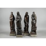 Estcourt James Clack - A set of bronzed composition figures of the four Apostles/Gospels Matthew,