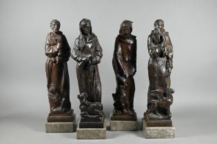 Estcourt James Clack - A set of bronzed composition figures of the four Apostles/Gospels Matthew,