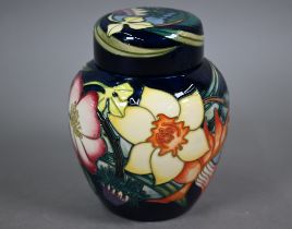 A Moorcroft 2002 Golden Jubilee ginger jar and cover, with floral decoration by Emma Bossons, 15.5
