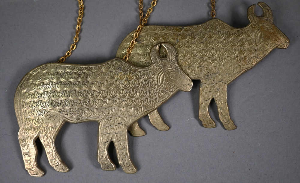 A collection of twenty Indian cast brass buckles, some in the form of standing rams, some with - Image 4 of 6
