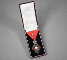 Imperial Austrian Order of Franz Joseph (1849) Knight's badge in silver-gilt and enamels with '