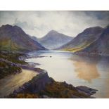 Edward H Thompson (1879-1949) - 'Wastwater; Wasdale from Wasdale Hall', watercolour, signed, 21 x 26