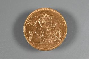 An Elizabeth II gold sovereign dated 1979