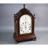 James McCabe, Royal Exchange, London, a walnut cased George III musical bracket clock, the triple