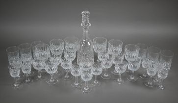 A suite of Webb cut drinking glasses, comprising six red wine, eight white wine, six water-tumblers,