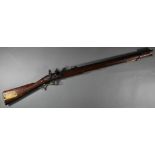 A replica Georgian flintlock 'Brown Bess' musket, the 78.5 cm barrel with bayonet mounting-clip,