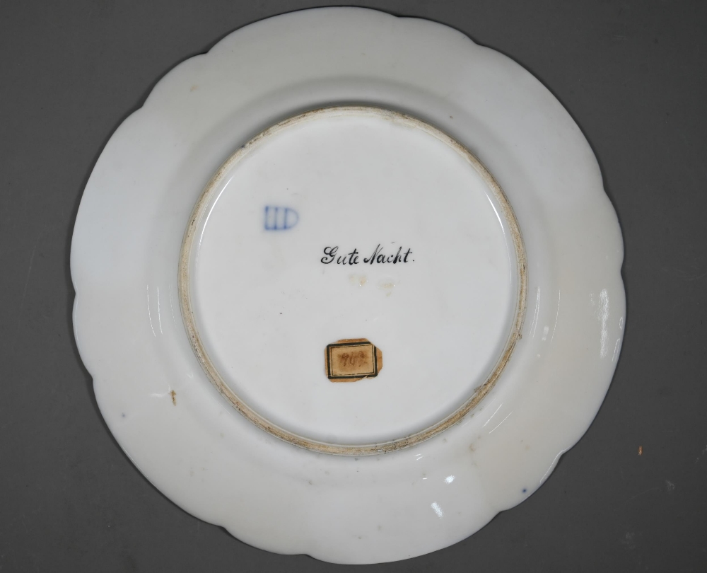 A Vienna porcelain cabinet plate, painted with 'Girl with a Candle' after Georges de la Tour, signed - Image 6 of 6