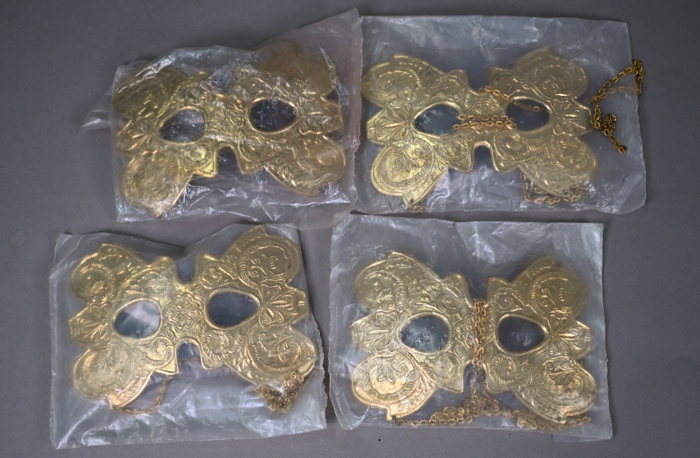 A collection of twenty Indian cast brass buckles, some in the form of standing rams, some with - Image 6 of 6