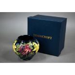 A boxed Moorcroft 'Diamond Jubilee' globular vase by Nicola Slaney 10.5 cm