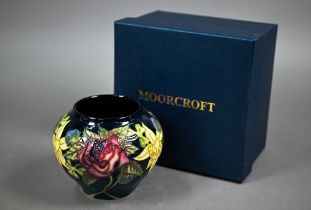 A boxed Moorcroft 'Diamond Jubilee' globular vase by Nicola Slaney 10.5 cm