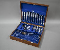 A Walker & Hall canteen of Art Deco epns flatware and cutlery for six settings