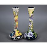 Two Moorcroft floral-design onion-shaped vases, 20 cm