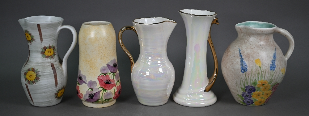 A quantity of E Radford floral-painted vases, jugs and pots (box) - Image 5 of 6