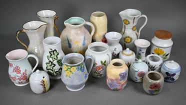 A quantity of E Radford floral-painted vases, jugs and pots (box)